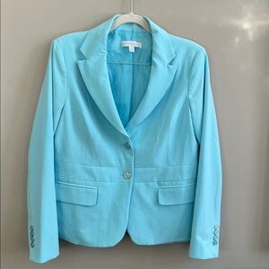 New York and Co turquoise lined blazer size 12